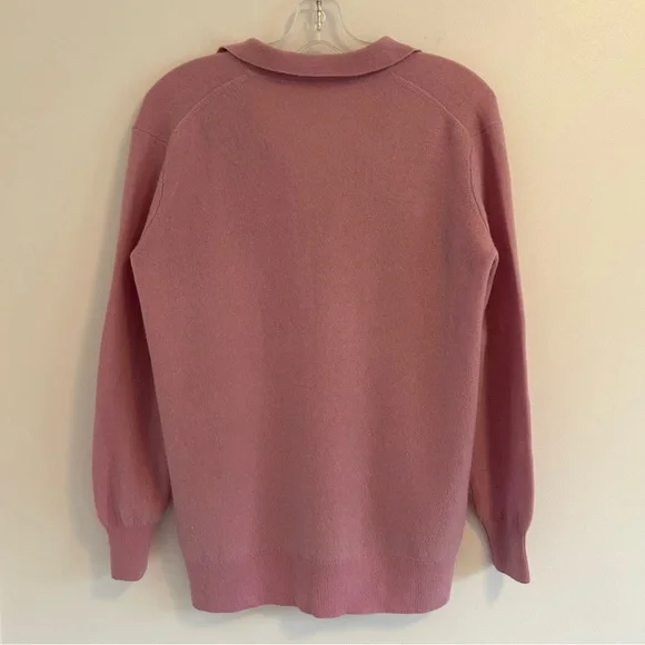 (SOLD) BABATON Merino Wool Blend Polo Sweater Pink Size XS - Picture 9 of 15